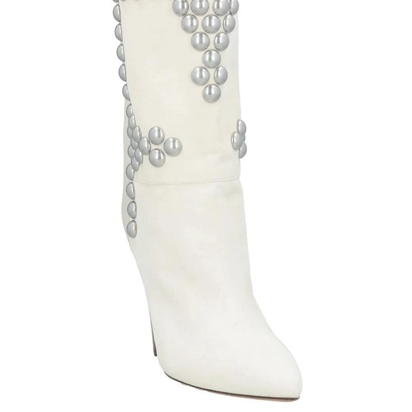 Isabel Marant Shoes - Isabel Marant White Leather and Suede Heeled Boots